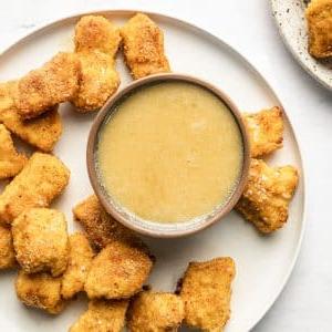 Gebackene Mandel-Hähnchen-Nuggets 7 Bild der fertigen Mandel-Hähnchen-Nuggets