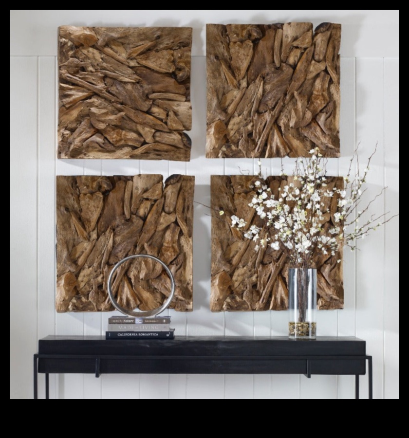 Sculpturi de artă de perete din lemn: meșteșuguri piese dimensionale pentru impact