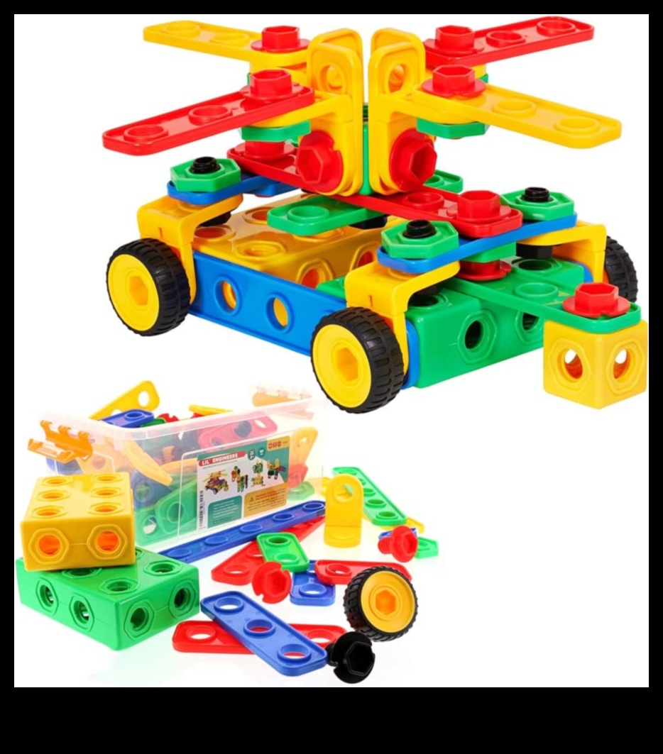 Construirea unor seturi de construcții pentru arhitecturi minuscule blocurile de construcții ale ingineriei cu aceste jucării distractive și educaționale! 3 Building Buddies: seturi de construcții pentru arhitecți minusculi