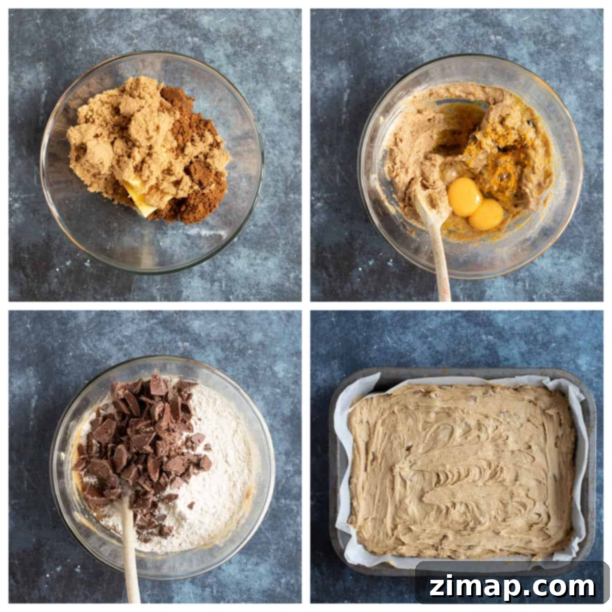 Πανεύκολες Μπάρες Σοκολάτα Πορτοκάλι 4 Step by step instructions for making the chocolate orange cookie bars