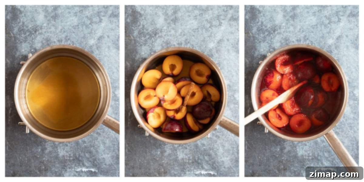 Εύκολη Κομπόστα Δαμάσκηνων 4 Step by step photo instructions for making stewed plums.