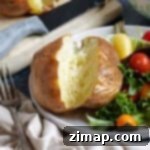 Πανεύκολες Ψητές Πατάτες Αέρος 7 Πατάτα φούρνου αέρος με συνοδευτική σαλάτα.