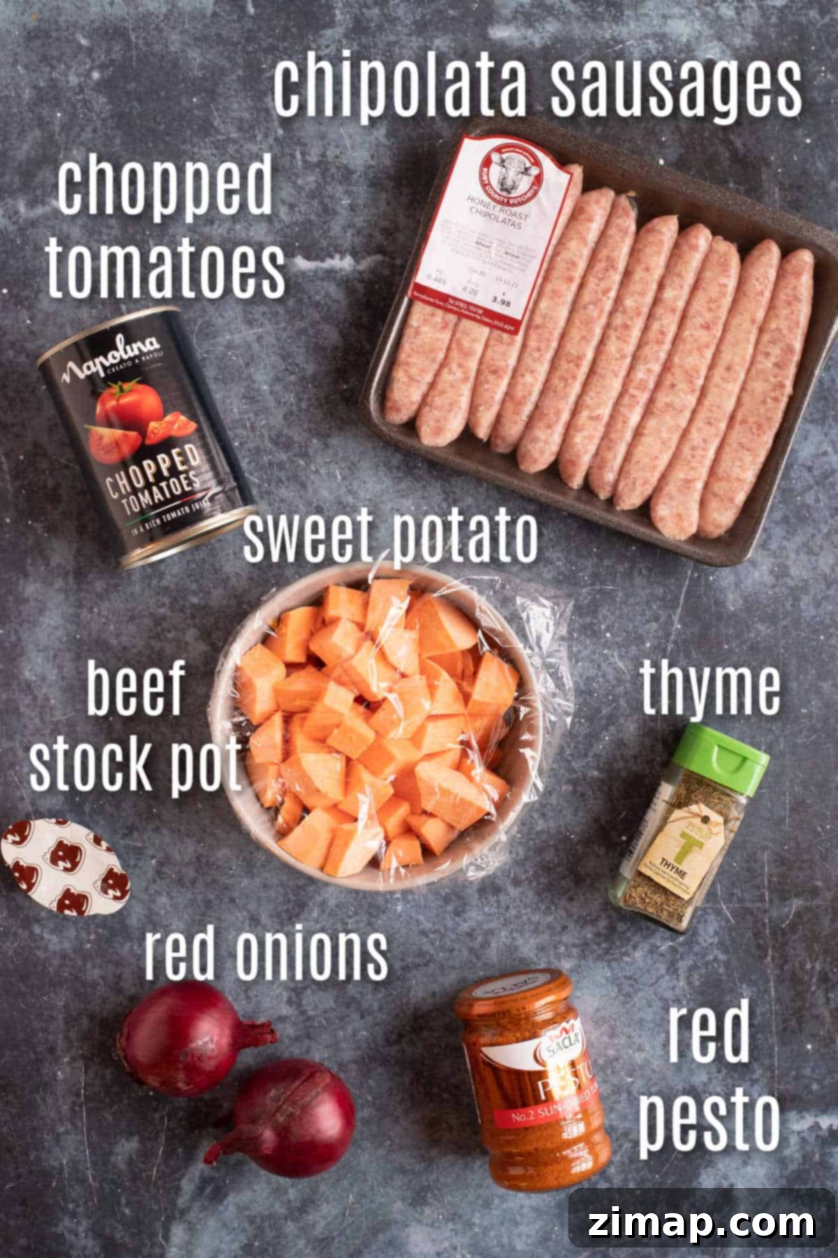 Εύκολο Πιάτο Λουκάνικου Σιγανής Κουζίνας 4 Ingredients for the slow cooker sausage casserole.
