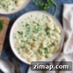 Νιόκι με σάλτσα μπλε τυριού 7 Νιόκι με σάλτσα μπλε τυριού.