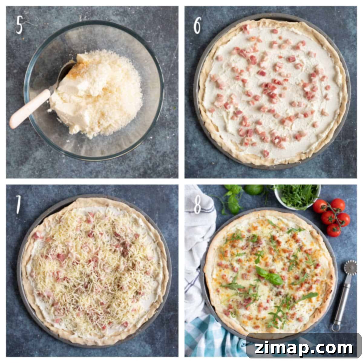 Η καλύτερη λευκή πίτσα 5 Topping λευκής πίτσας.