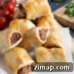 Εύκολα Πιτάκια με Λουκάνικο 6 Λουκανικόπιτες με τραγανή ζύμη κουρού.