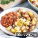 Εύκολη Τηγανιά με Παστό Βοδινό και Αυγά 8 Corned beef hash με φασόλια φούρνου.