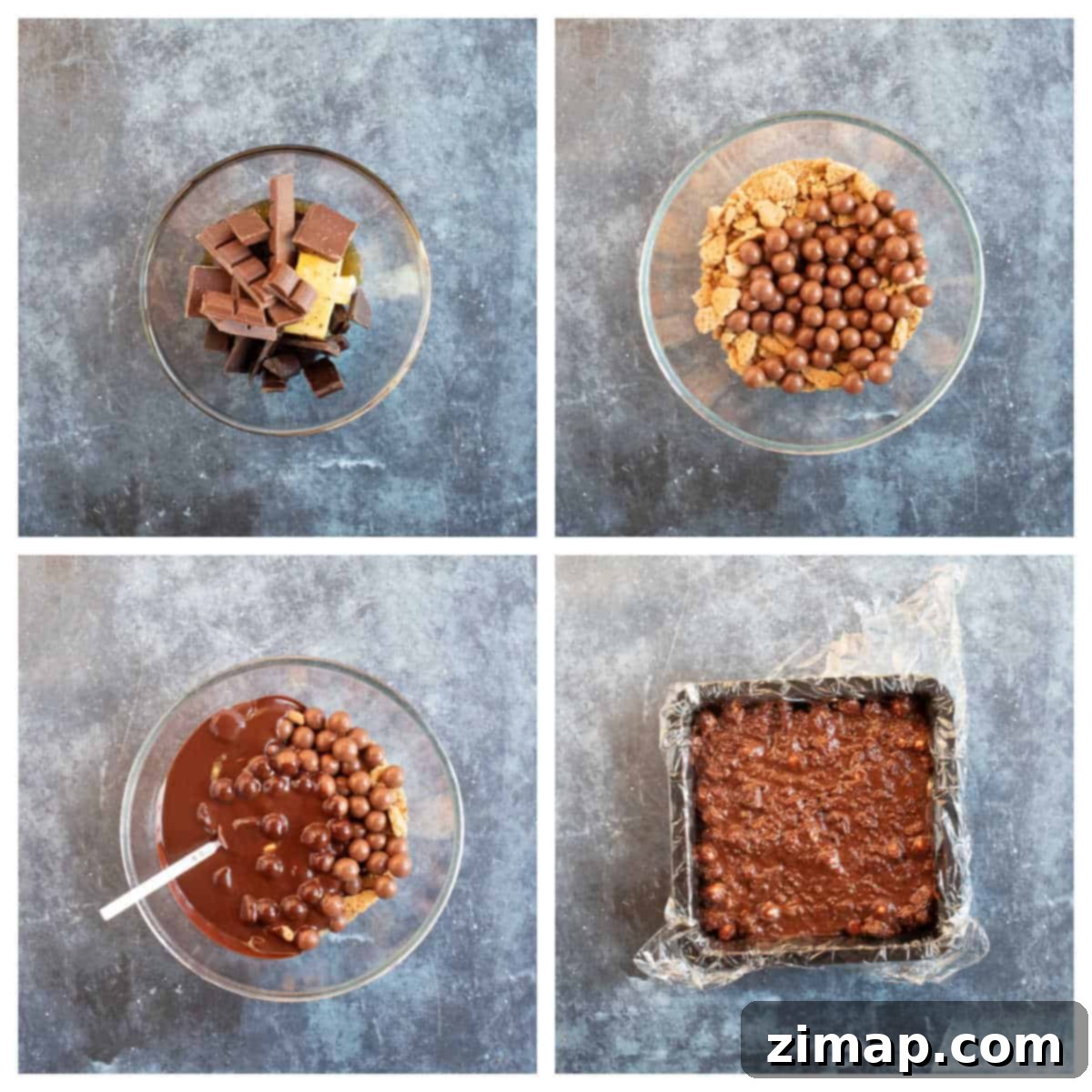 Το Αξεπέραστο Μπισκοτογλυκό Μαλτέζερ 5 Making the chocolate tiffin base - process photos.
