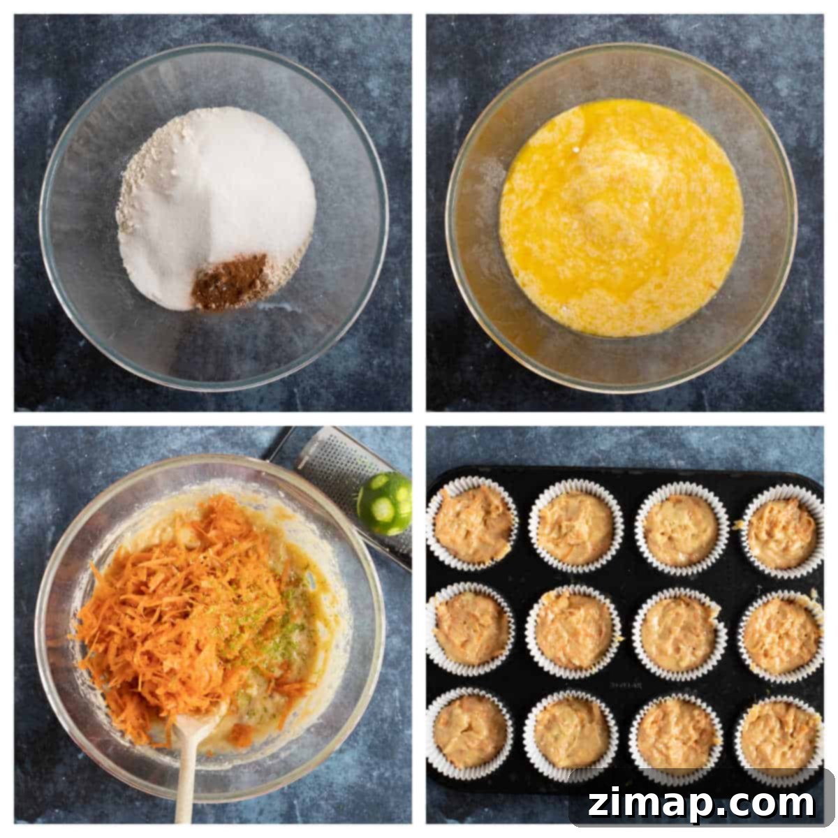 Πανεύκολα Μάφινς Καροτόπιτας 4 Making carrot cake muffin batter.