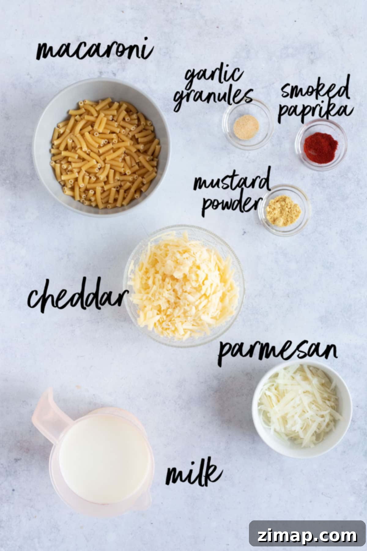 Εύκολα Μακαρόνια με Τυρί στο Air Fryer 3 Ingredients for air fryer mac and cheese.