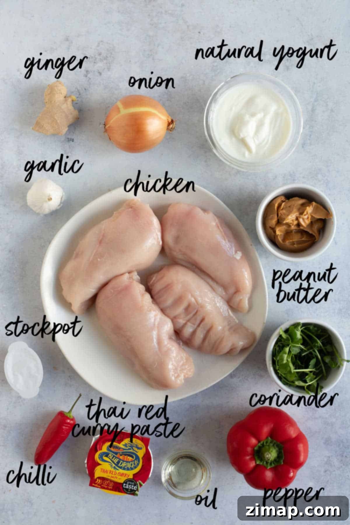 Εύκολο Κάρι Κοτόπουλου με Φυστικοβούτυρο 3 Ingredients for peanut butter chicken satay curry.