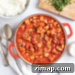 Εύκολο Τσίλι Κον Κάρνε με Γλυκοπατάτα 8 Μια κατσαρόλα με τσίλι γλυκοπατάτας.