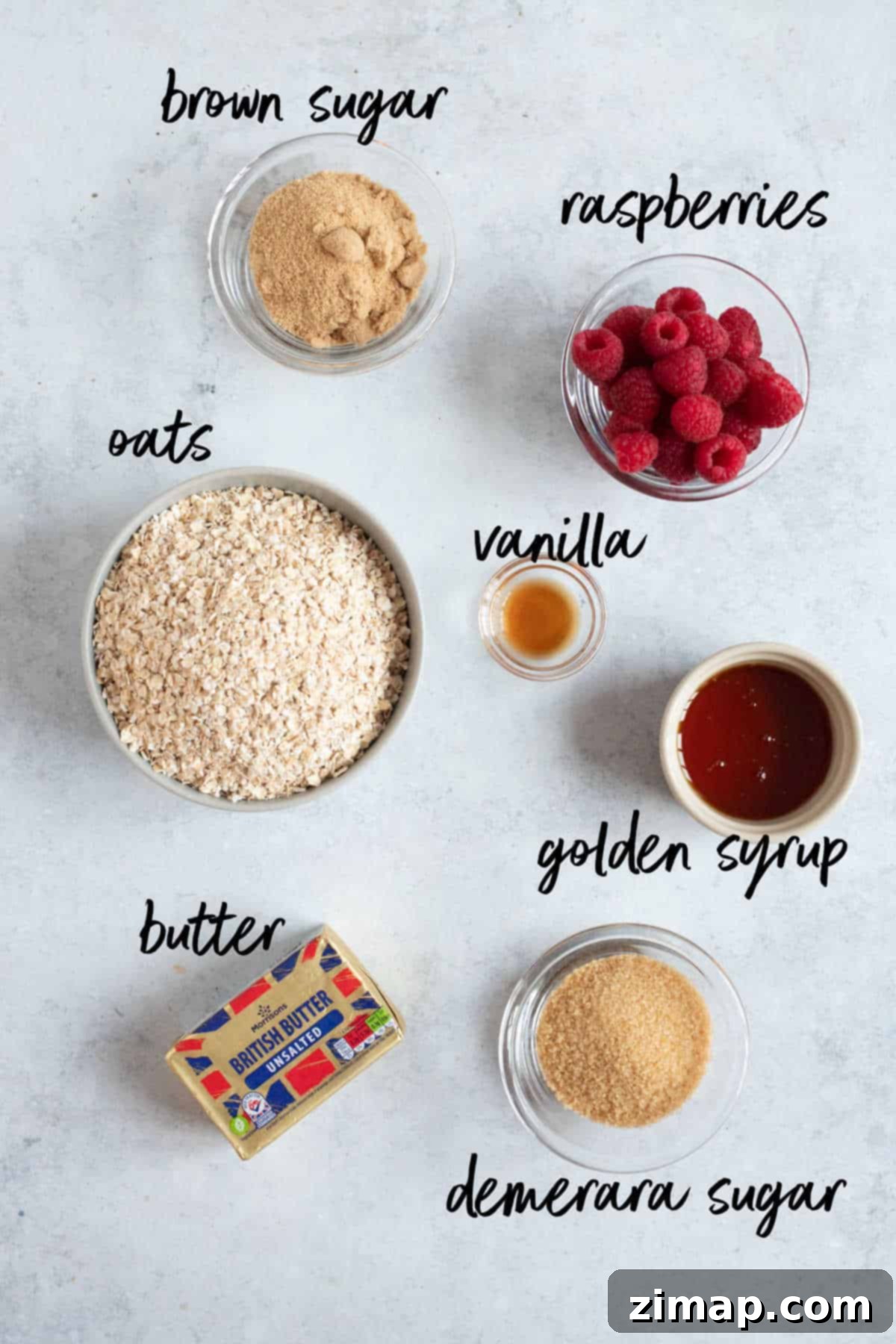 Οι Πιο Εύκολες Μπάρες Βρώμης με Σμέουρα 3 Ingredients for fresh raspberry flapjacks.