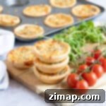 Ατομικές Κις Ζαμπόν Τυρί 7 Μια στοίβα από μίνι κις με ζαμπόν και τυρί.