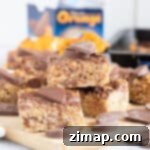 Συνταγή για Terry's Μπάρες Βρώμης με Σοκολάτα και Πορτοκάλι 13 A stack of Terry's chocolate orange flapjacks.