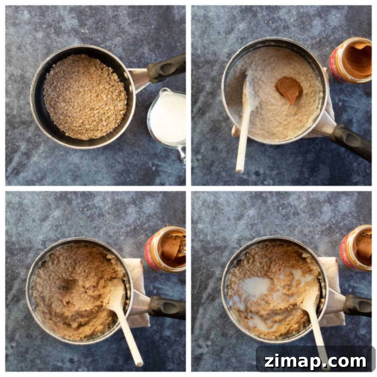 Κρέμα Βρώμης Μπισκόφ 4 Step by step photo instructions for making Biscoff porridge.