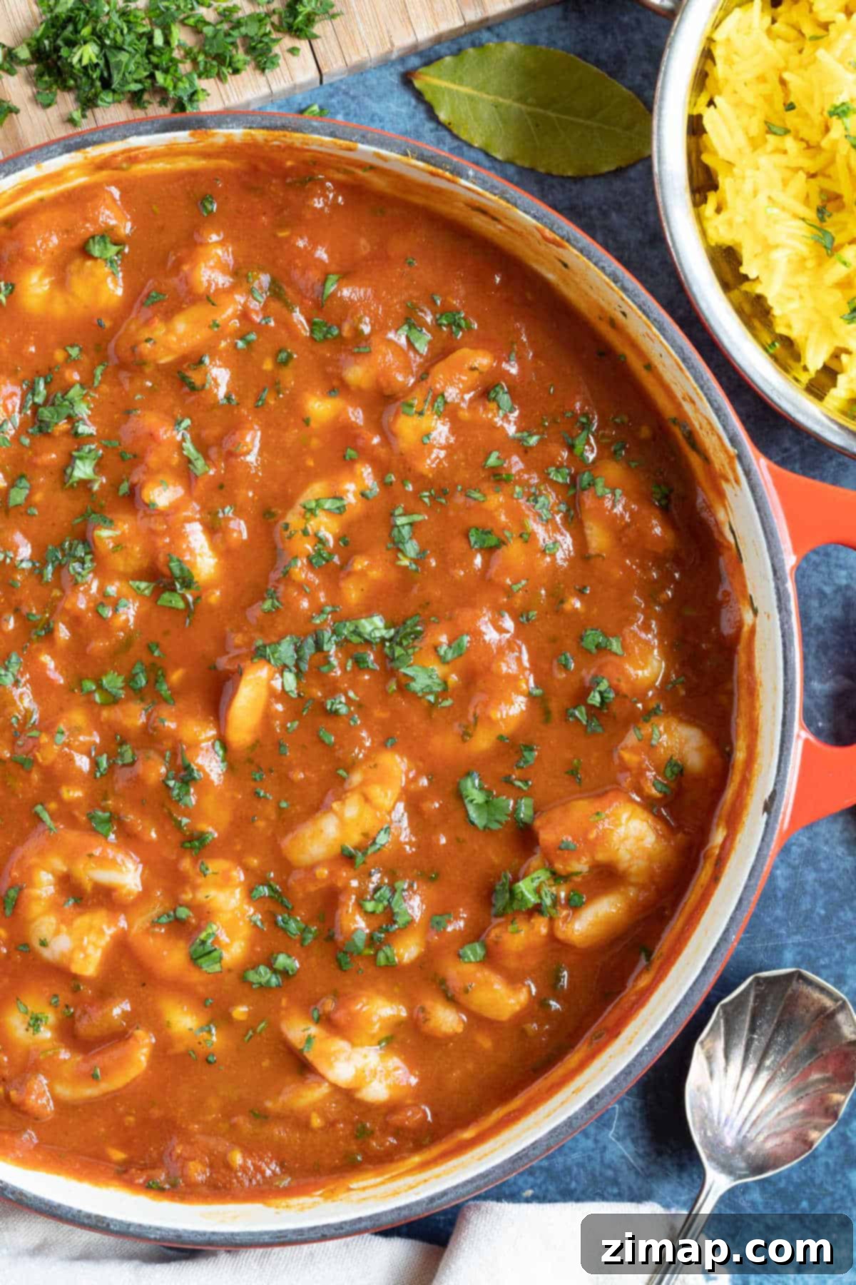 Εύκολο Μπούνα με Βασιλικές Γαρίδες 2 Prawn bhuna with turmeric rice.