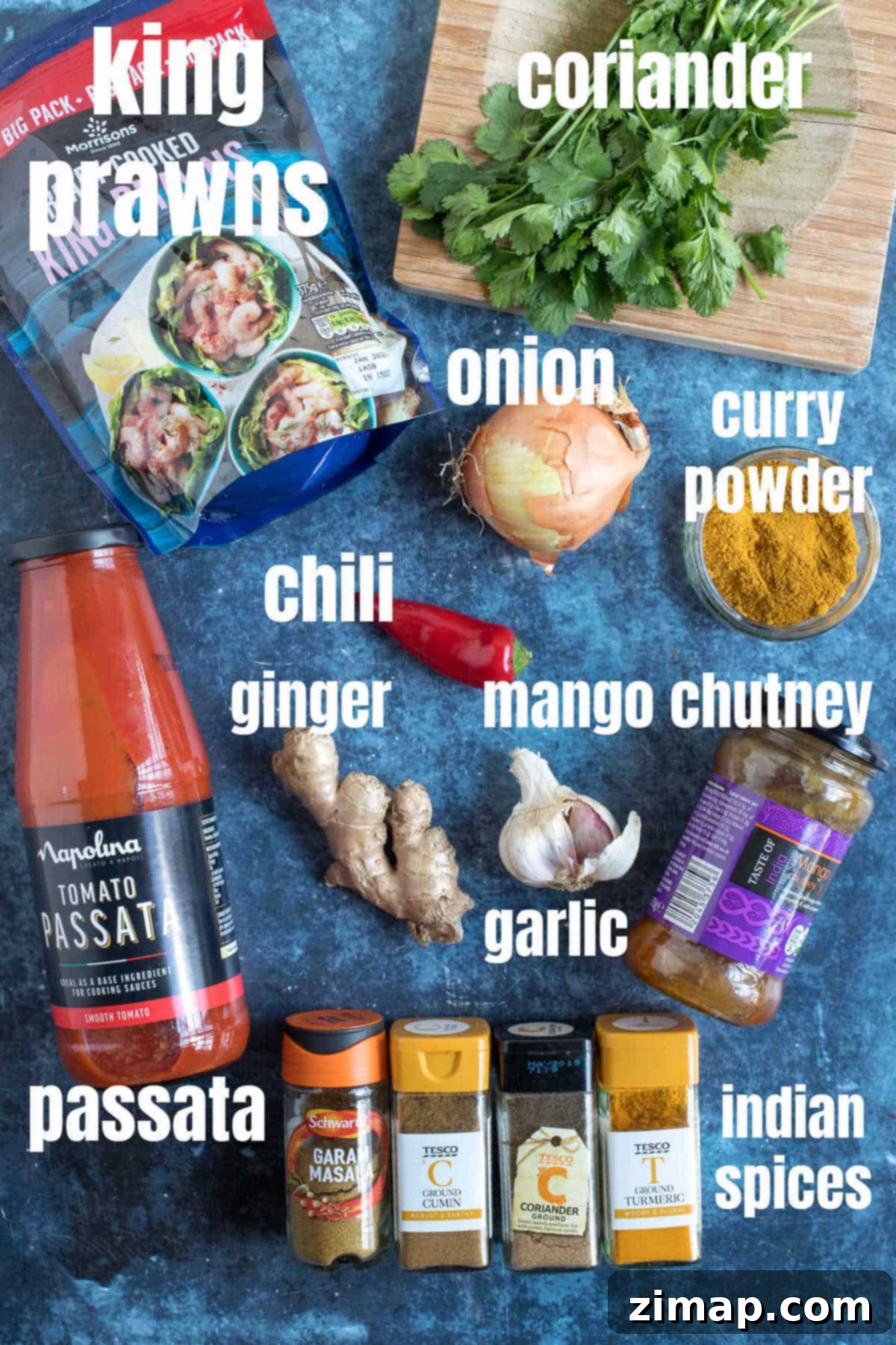 Εύκολο Μπούνα με Βασιλικές Γαρίδες 3 Ingredients for the prawn bhuna.
