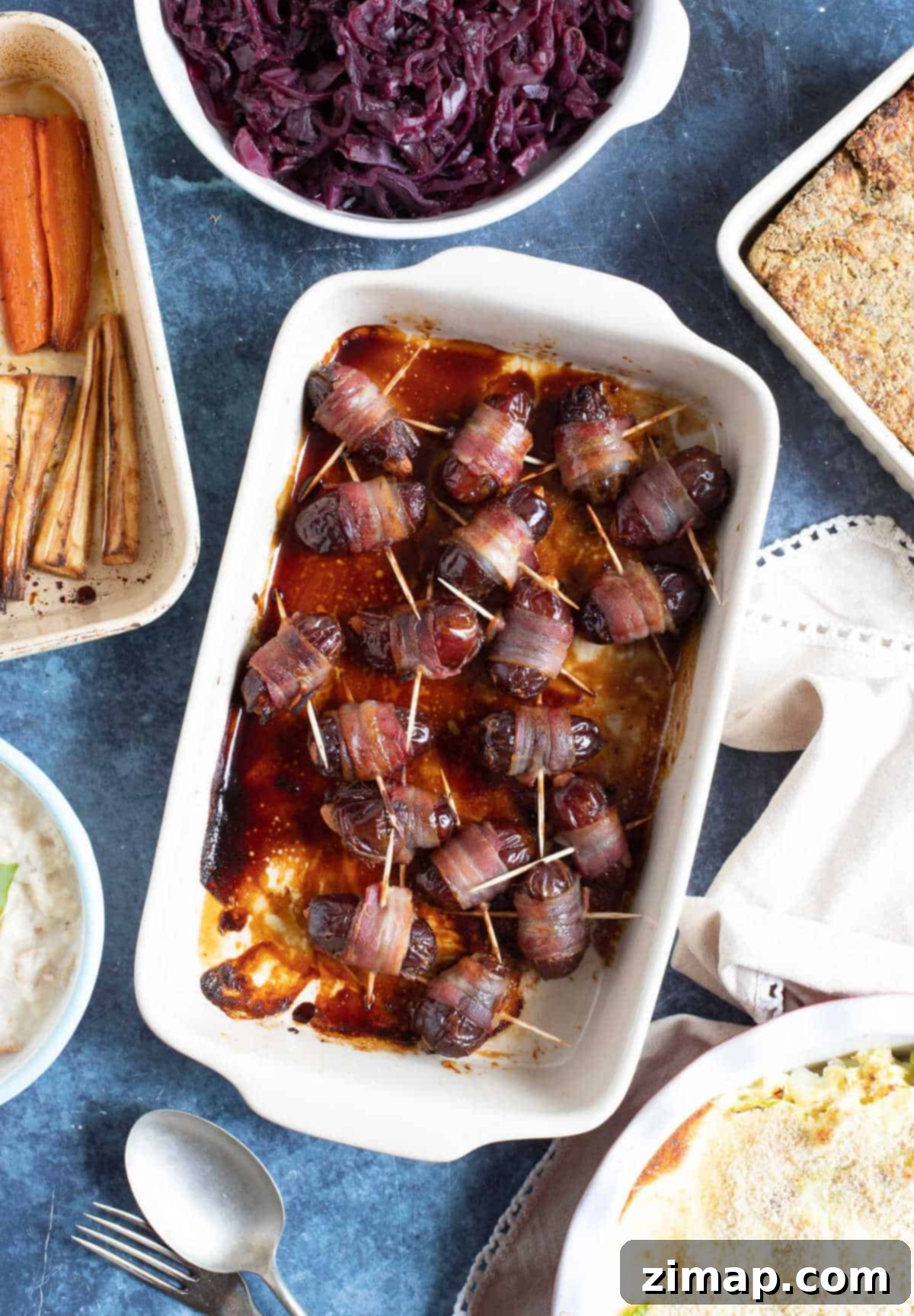 Η Απόλυτη Συνταγή για Διάβολους σε Άλογα 5 Devils on Horseback σε ένα ταψί.